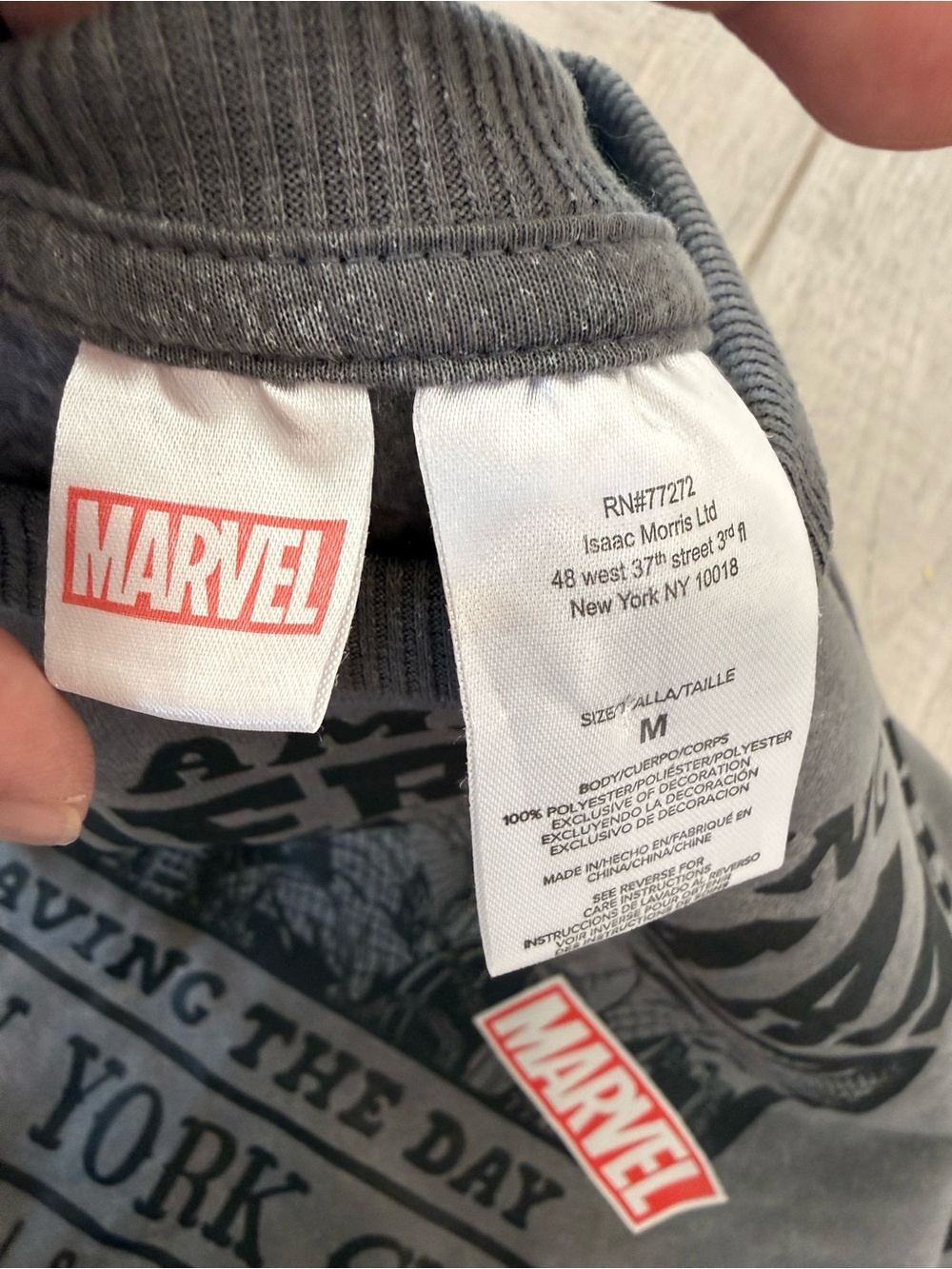 Marvel Spider-Man Graphic Crewneck Sweater in Gray with Red Accents - Picture 4 of 4